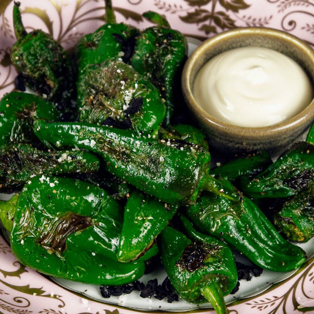 Padron Peppers with Aztec Salt Tapas Fusion Delivery