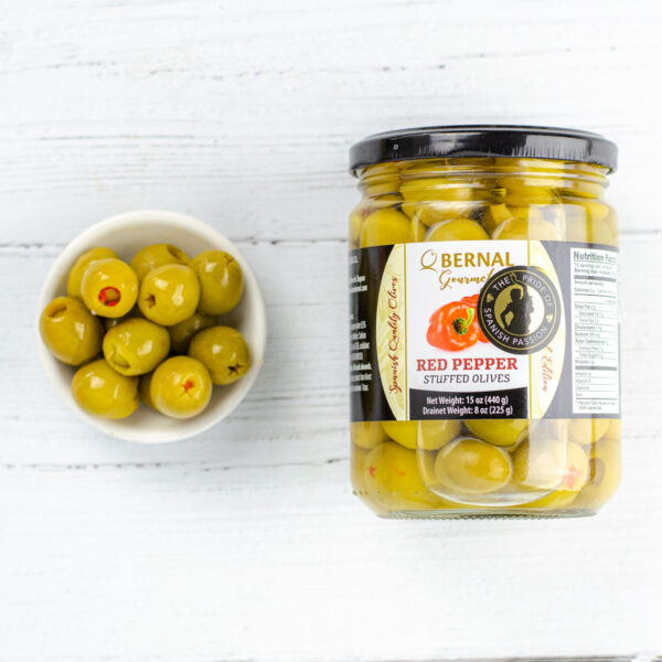 Red Pepper Stuffed Olives (440g) Tapas Fusion Delivery