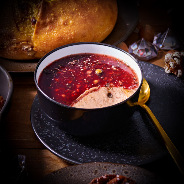 Chicken Liver Parfait with Vintage Port & 3 Peppercorn Jelly